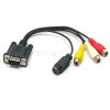 Xpert Systems  VGA to TV Converter S-Video / RCA OUT Cable Adapter<br>For PC/Laptop to TV <br>QuickFind: 2364
