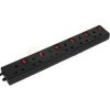 Xpert Systems  6-Way Individually Switched Surge Protector 1metre Cable in Black <br>QuickFind: 4015