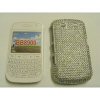 Blackberry 8900 Hard Back Bling Case with Large Shaped Diamantes [ White / Pink ] <br>QuickFind: 6201