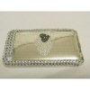 Apple iPhone 3G / 3GS Hard Back Bling Cover - Silver with Love Heart in Diamontes <br>QuickFind: 6478