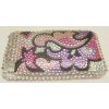 Apple iPhone 3G / 3GS Hard Back Bling Diamante Cover [ PINK PURPLE FLOWERS ] <br>QuickFind: 6616
