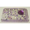 Apple iPod Touch G2/G3 Crystal Bling Diamante Back Cover [ PURPLE WITH FLOWERS ] QuickFind: 6619