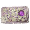 Apple iPod Touch G2/G3 Crystal Bling Diamante Back Cover [ PURPLE WITH FLOWERS ] <br>QuickFind: 6619