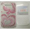 Blackberry 8900 Hard Back Bling Case with Diamantes [ PINK HEARTS ] <br>QuickFind: 6782