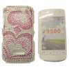 Blackberry 9500 Hard Back Bling Case with Diamantes [ PINK HEARTS ] <br>QuickFind: 6783