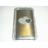 Apple iPhone 3G / 3GS Hard Back Bling Cover - Silver Heart Crown Motif QuickFind: 6847