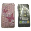 Apple iPhone 4G Hard Back Bling Cover - Pink with Butterflies <br>QuickFind: 6874