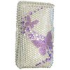 Apple iPhone 3G Hard Back Cover Bling Case with Diamantes - Butterflies [ PURPLE ] <br>QuickFind: 6906
