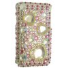 Apple iPhone 3G Hard Back Cover Bling Case with Diamantes - [ PINK HEARTS ] <br>QuickFind: 6907