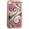 Apple iPhone 3G Hard Back Cover Bling Case with Diamantes - [ PINK/BLACK SPIRAL ] <br>QuickFind: 6908