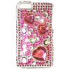 Apple iPod Touch G2/G3 Crystal Bling Diamante Back Cover [ PINK AND SILVER ] <br>QuickFind: 6913