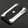 Apple iPhone 3G / 3GS Hard Back Cover - [ BLACK / CHROME ] <br>QuickFind: 6955
