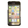 Apple iPhone 4G Hard Back Bling Cover - Front & Back - [ BLACK ] <br>QuickFind: 7225