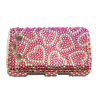 Blackberry 9700 Bold Crystal Bling Diamante Cover [ PINK WITH SILVER HEARTS ] <br>QuickFind: 7257
