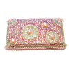 Apple iPod Touch G4 Crystal Bling Diamante Back Cover [ PINK WITH WHITE PEARLS ] <br>QuickFind: 7305