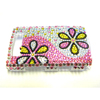 Blackberry 9700 Bold Crystal Bling Diamante Cover [ SILVER AND PINK WITH FLOWERS ] <br>QuickFind: 7397