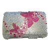 Blackberry 9300 / 8520 Curve Crystal Bling Diamante Cover [ SILVER WITH PINK BUTTERFLIES ] <br>QuickFind: 7674