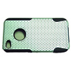 Apple iPhone 4G Hard Back Cover with Gel Inner - [ BLACK / SILVER ] <br>QuickFind: 7728