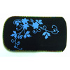 Xpert Systems  Soft Touch Slip Pouch Case [ BLACK WITH BLUE FLOWERS ] <br>QuickFind: 7717